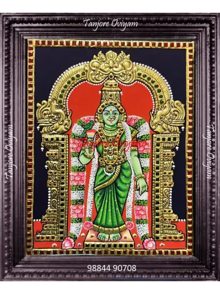 Goddess Madurai Meenakshi Tanjore painting